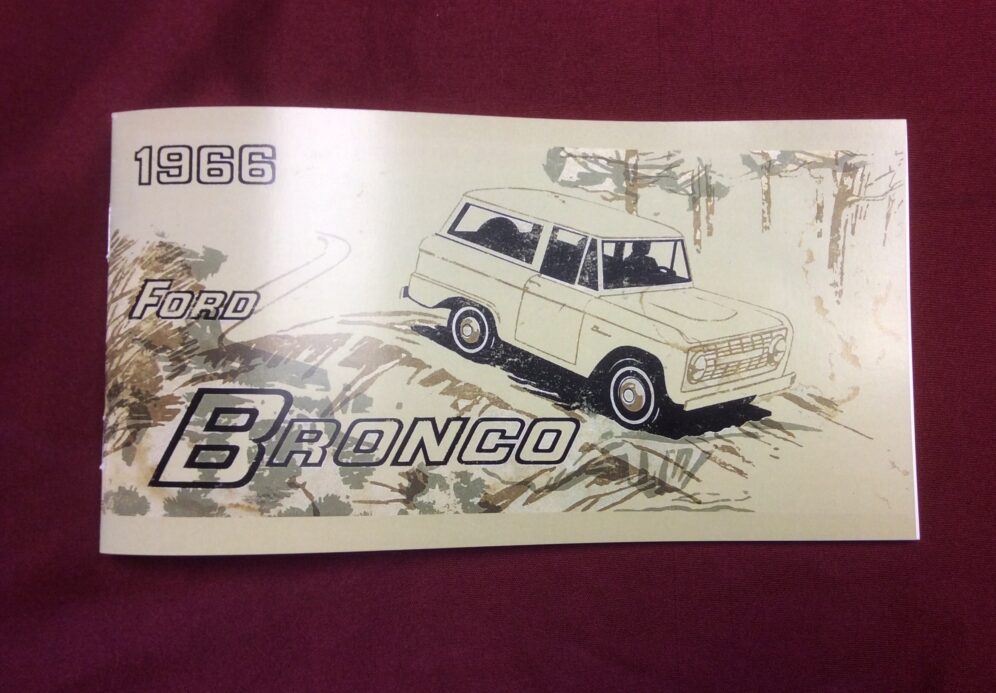 1966 bronco reproduction owners manual