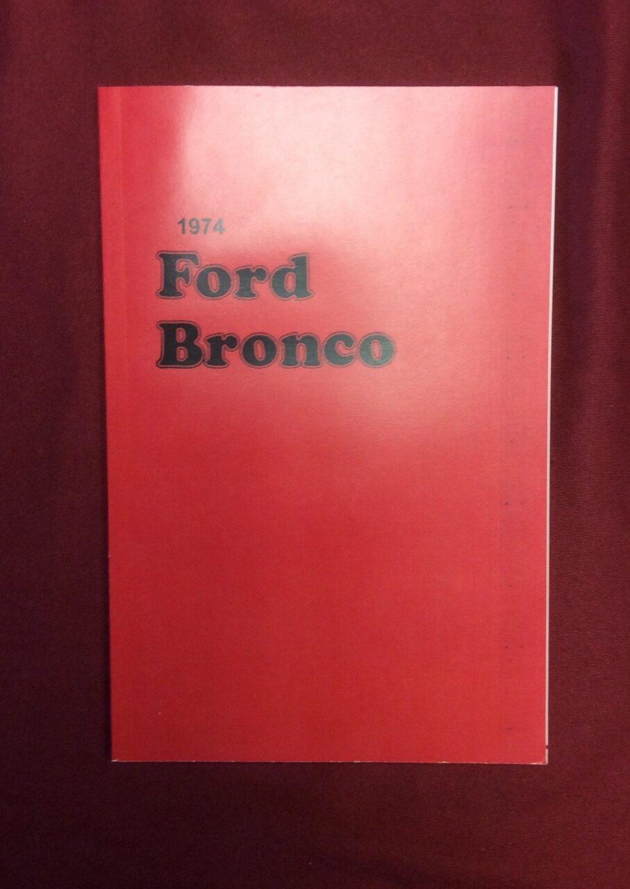 1974 bronco reproduction owners manual