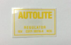 Voltage Regulator decal 1967-1970