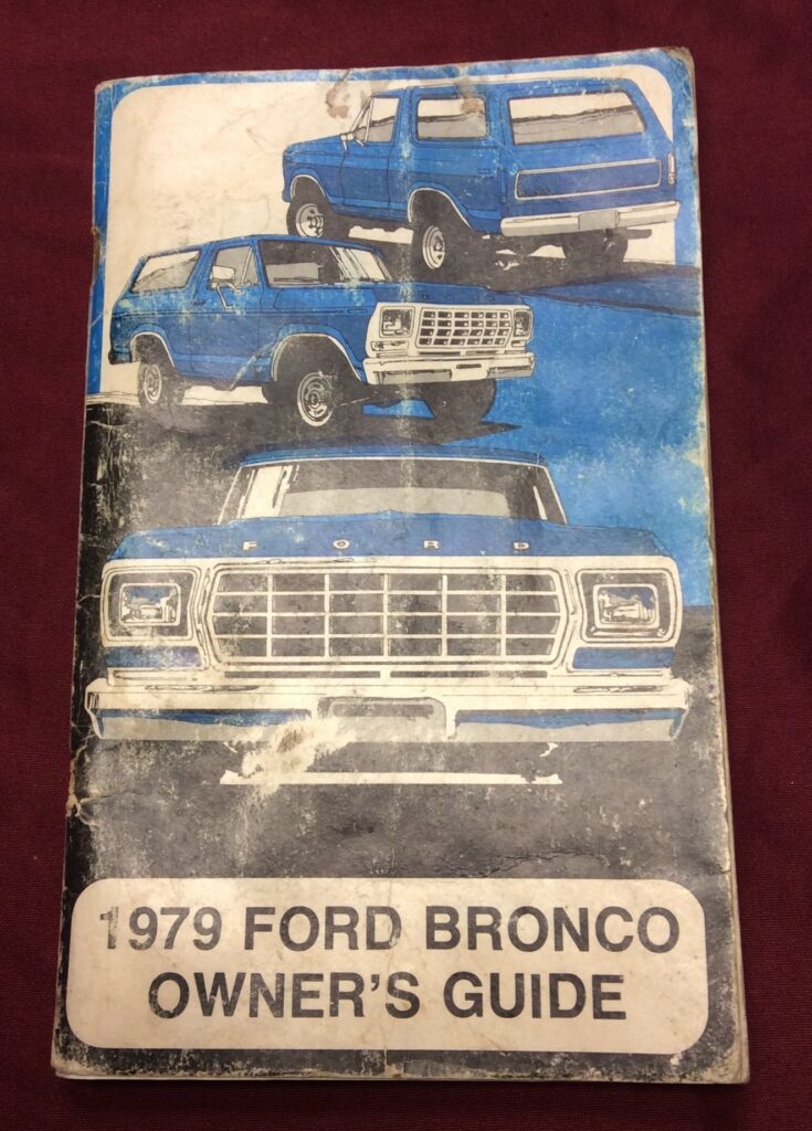 1979 bronco original genuine ford owners manual